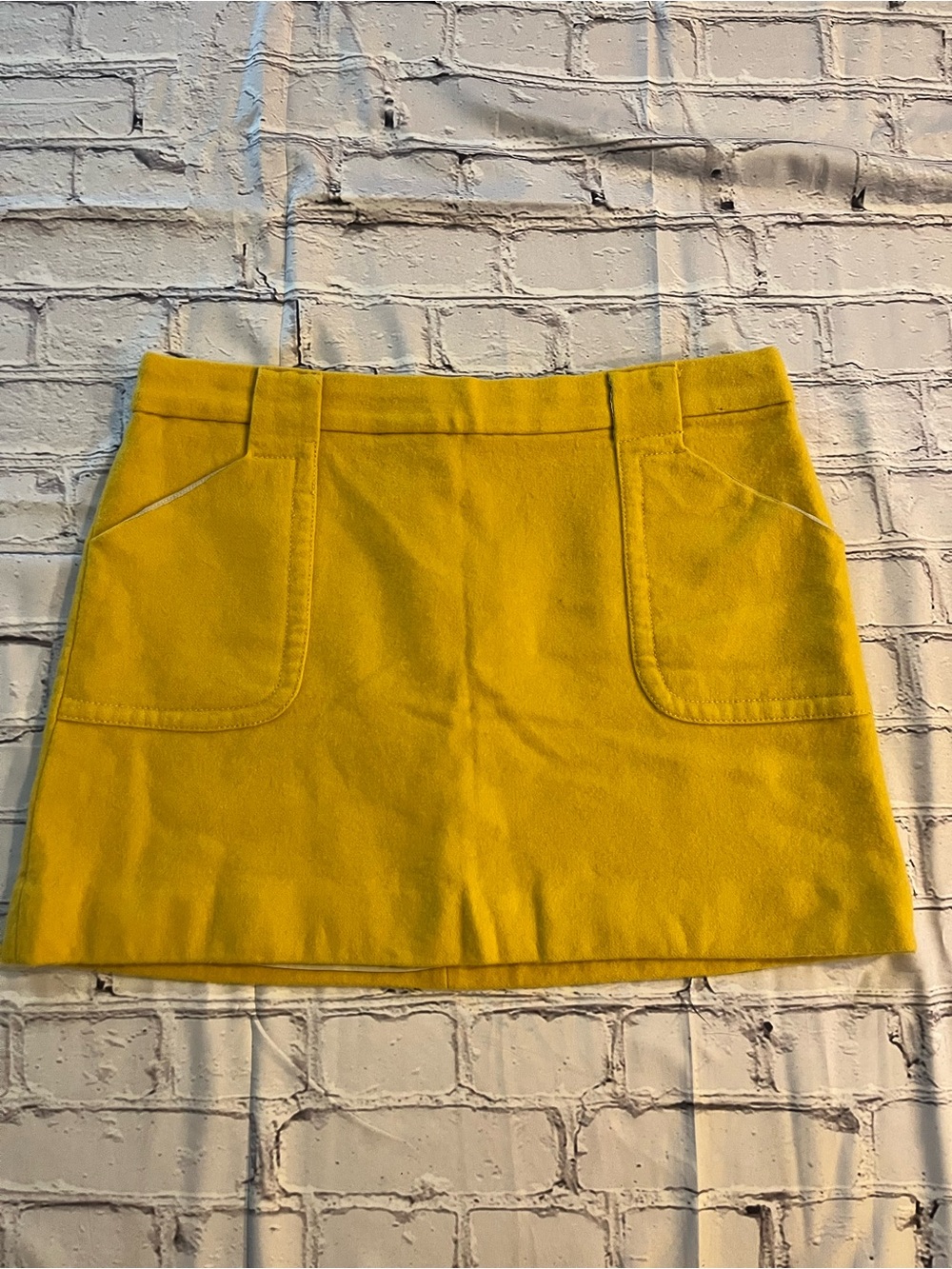 J Crew Yellow Wool Mini Skirt